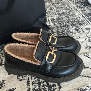 Black loafers